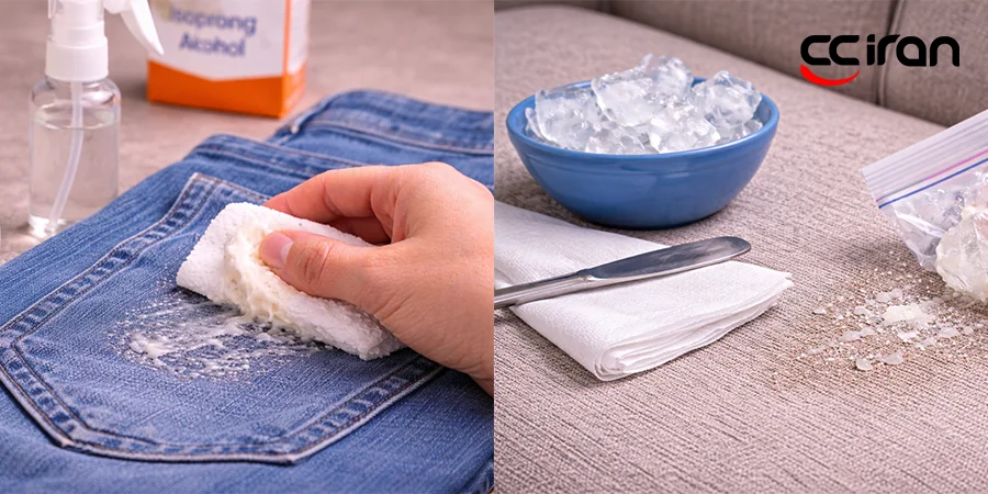 پاک کردن چسب از لباس و پارچه با روش سرما و تمیزکاری موضعی بدون پخش شدن لکه